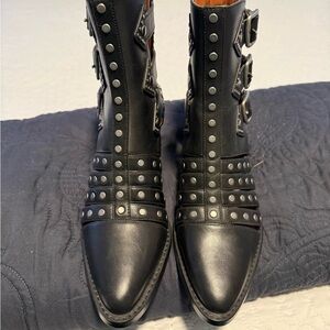 Coach Black Studded Moto Boots